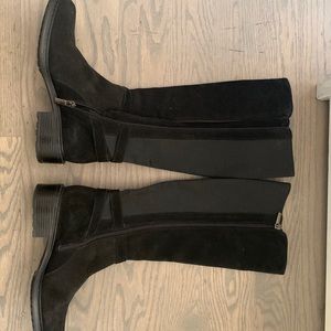 * AQUATALIA Black Flore Waterproof Suede Boots